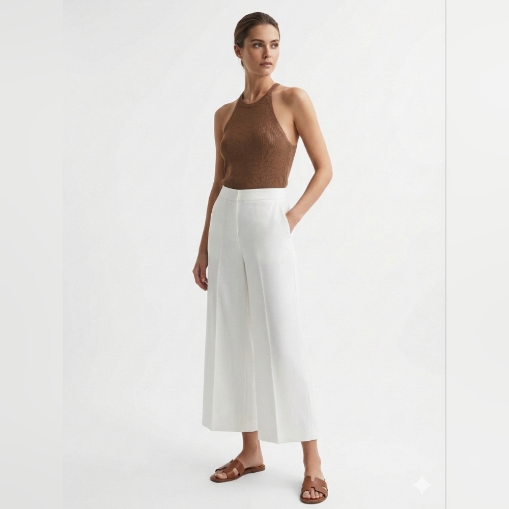 Banana Republic High-Rise Wide-Leg Cropped Trouser